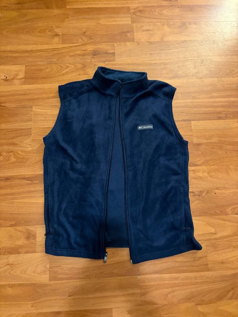 Columbia Steens Mountain Fleece Vest Size L Navy Blue Full Zip